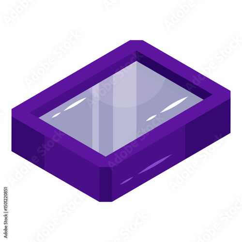 Editable design icon of glass table