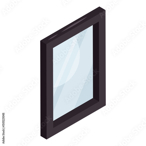 An isometric design icon of floor mirror 