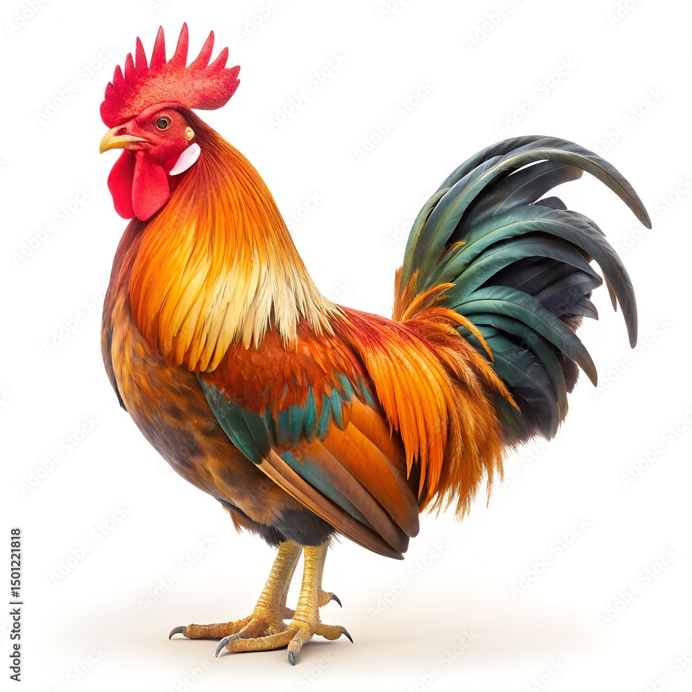 cute clear-rooster white background cute clear-rooster white background