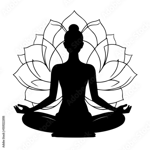 Girl in Yoga Sitting Pose – Meditation and Wellness Vector Illustration

