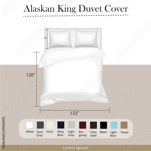 Alaskan king duvet cover infographic 