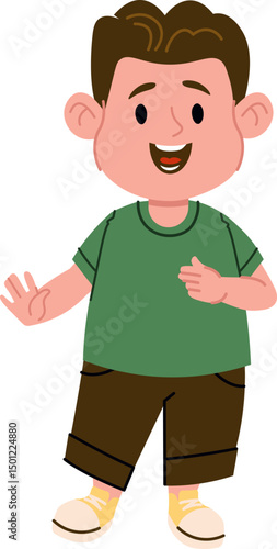 Smiling Boy in Casual Outfit