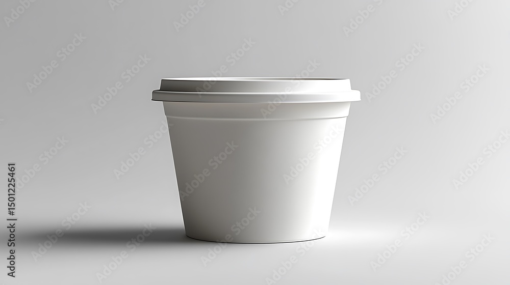 Mockup of plain white takeout cup with lid on gray background
Mockup of plain white takeout cup with lid on gray background