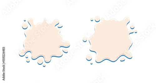 Set Colorful ink spots, Splash splatter abstract shape. Vector