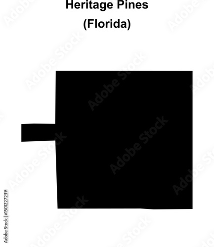 Heritage Pines (Florida) blank outline map