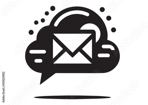 Chat icon logo silhouette vector, vector icon for comment, chat box dialogue logo silhouette icon vector illustration, social media logo icon silhouette vector on white background.