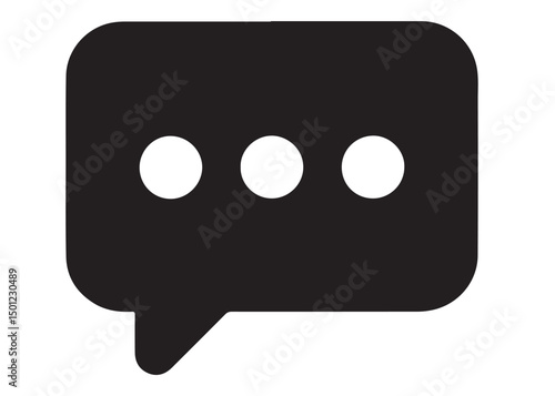 Chat icon logo silhouette vector, vector icon for comment, chat box dialogue logo silhouette icon vector illustration, social media logo icon silhouette vector on white background.