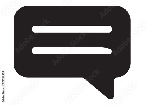 Chat icon logo silhouette vector, vector icon for comment, chat box dialogue logo silhouette icon vector illustration, social media logo icon silhouette vector on white background.