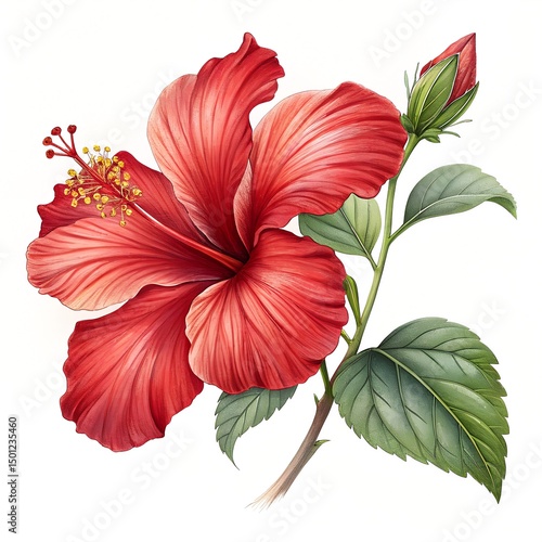 Wallpaper Mural red hibiscus flower Torontodigital.ca