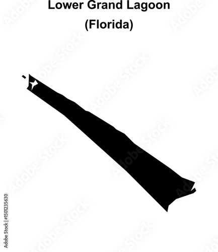 Lower Grand Lagoon (Florida) blank outline map
