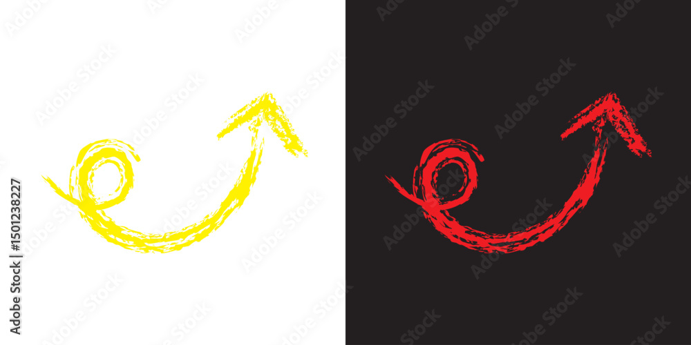 Obraz premium Brush painted arrow icon . Vector illustration .EPC 10/AI