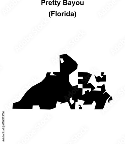 Pretty Bayou (Florida) blank outline map