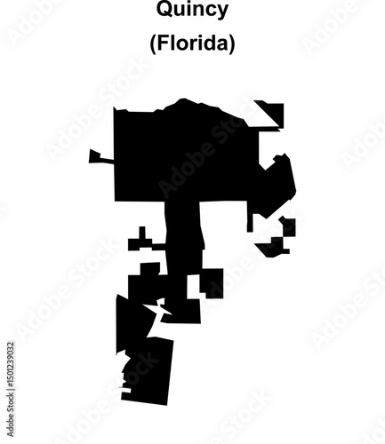Quincy (Florida) blank outline map