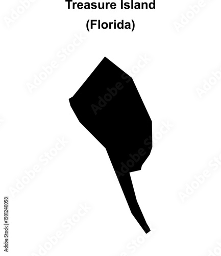 Treasure Island (Florida) blank outline map