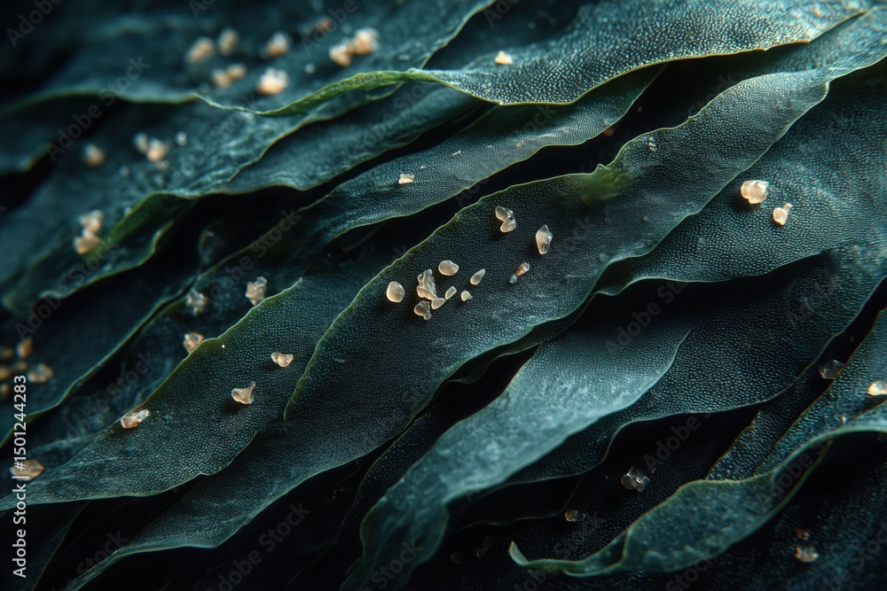 Obraz premium Macro shot of dried kombu seaweed underwater environment detailed natural texture photographic art