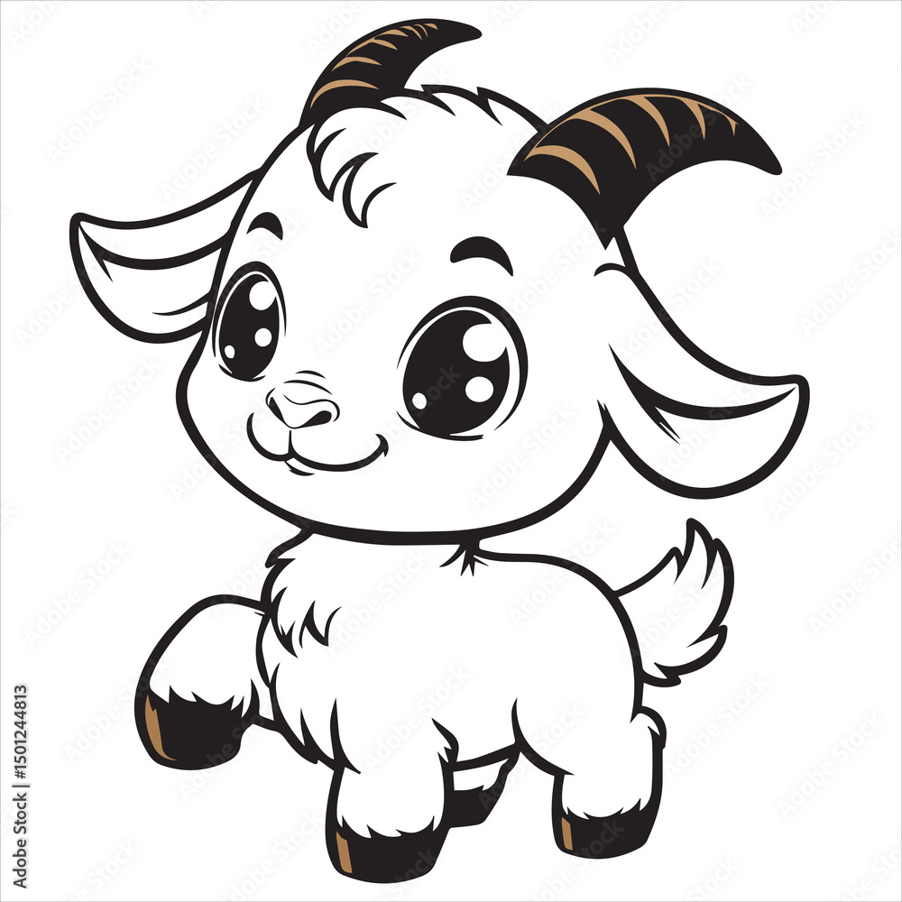 Fototapeta premium vector illustration of a goat