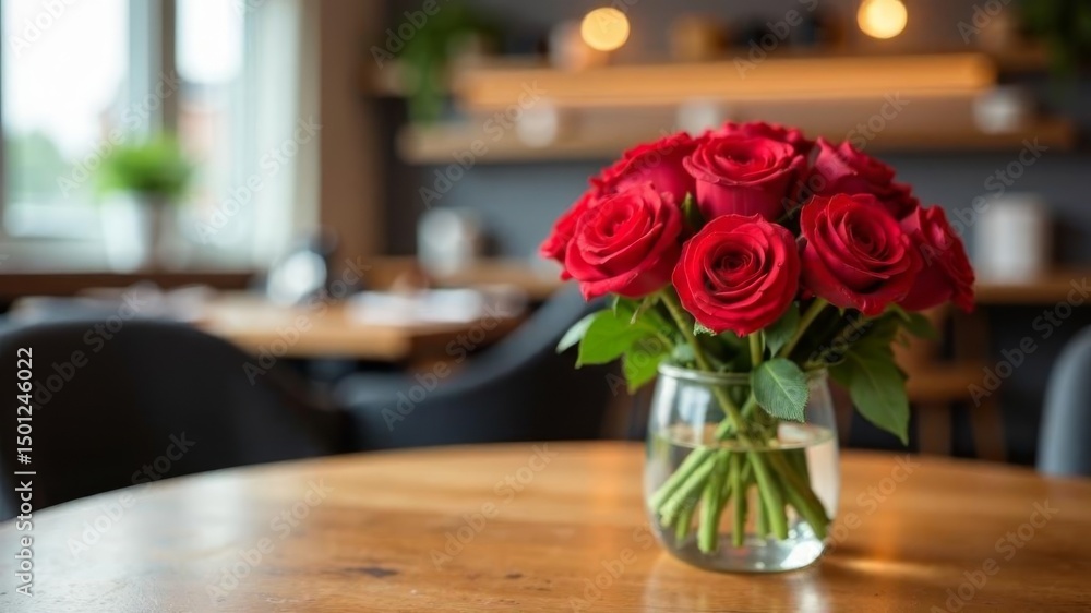 Fototapeta premium bouquet of roses in a glass vase