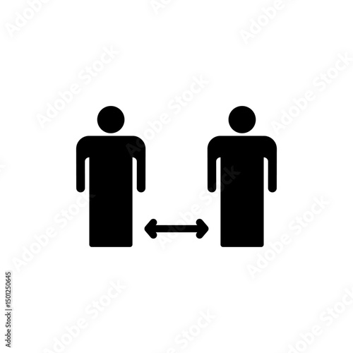 Social distance icon symbol for apps and websites. social distancing sign and symbol. self quarantine sign