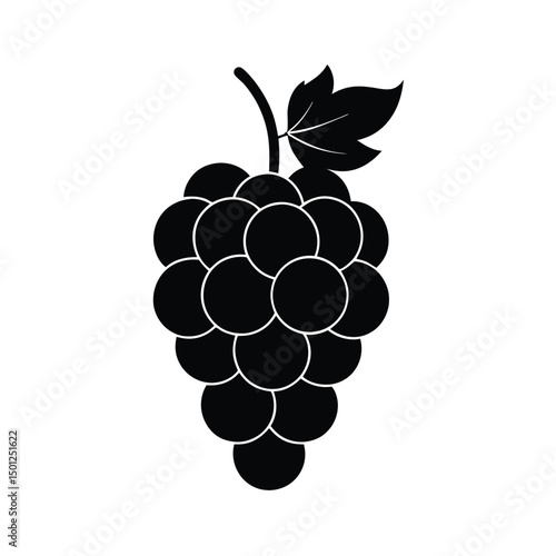 Grape cluster vector silhouette