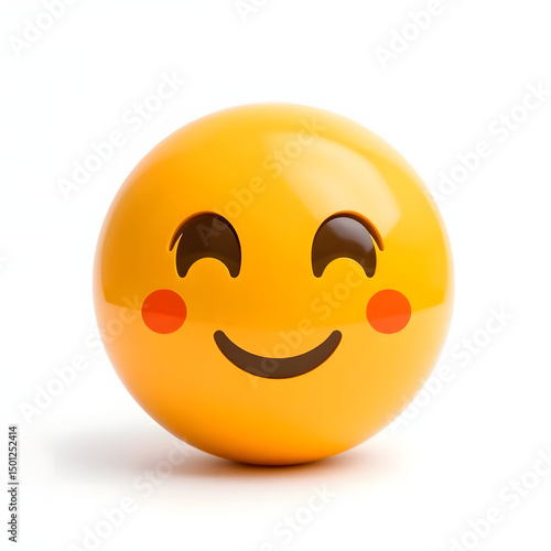 Smiling 3d emoji with blushing cheeks
3d smiley face
