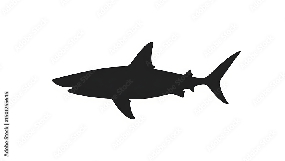 Naklejka premium shark logo type black and white icon