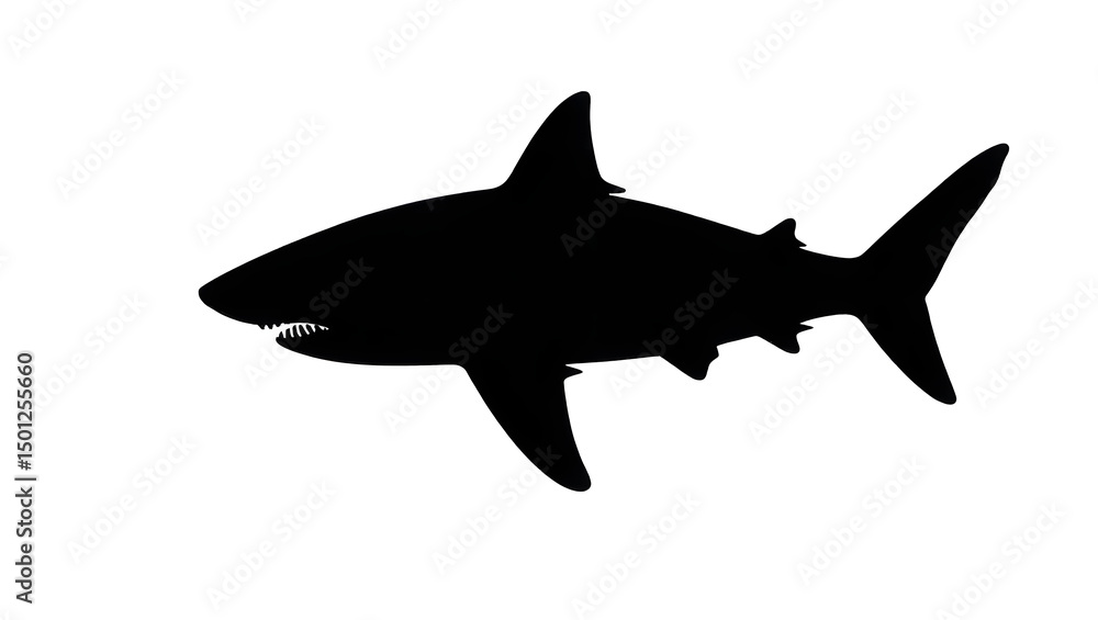 Obraz premium shark logo type black and white icon
