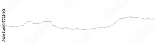 torn edge of white paper spreads across the with a transparent background