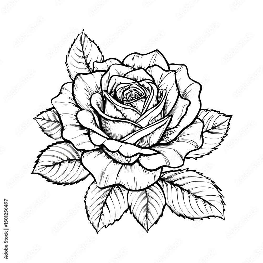 custom made wallpaper toronto digitalElegant Black Rose Illustration