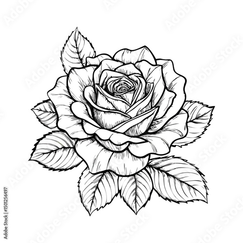 Wallpaper Mural Elegant Black Rose Illustration Torontodigital.ca