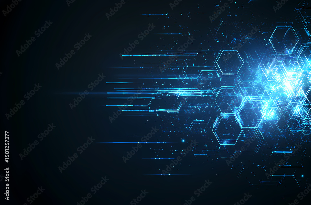 Obraz premium Abstract Digital Hexagon Network Background