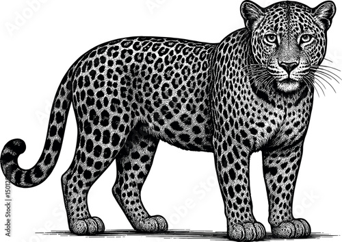 Leopard vector black silhouette print design