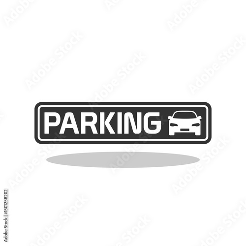 Simple Parking sign icon with shadow