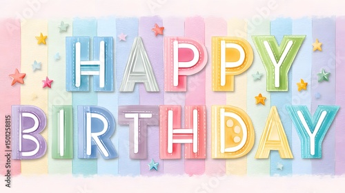happy birthday text. Concept of lifestyle, illustration