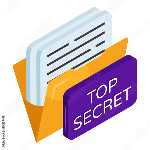 A unique design icon of top secret folder 
