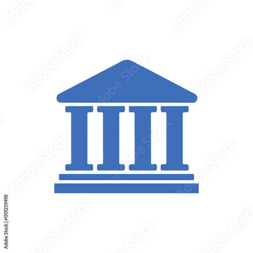 Simple bank icon white background. Vector illustration