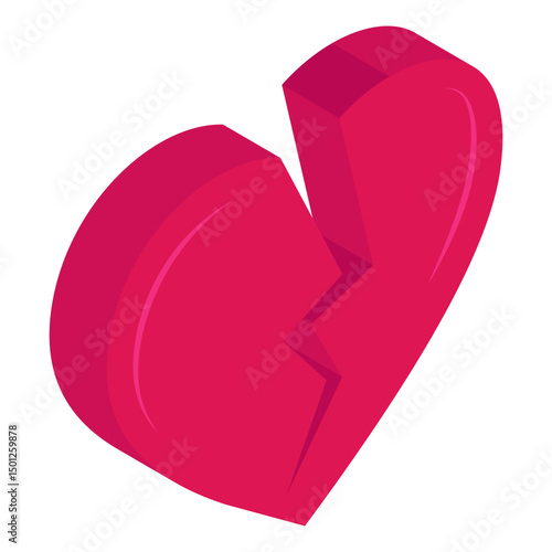 A unique design icon of broken heart 