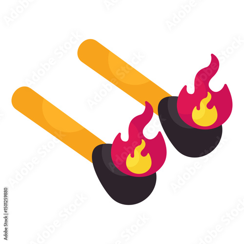 Trendy design icon of matchsticks