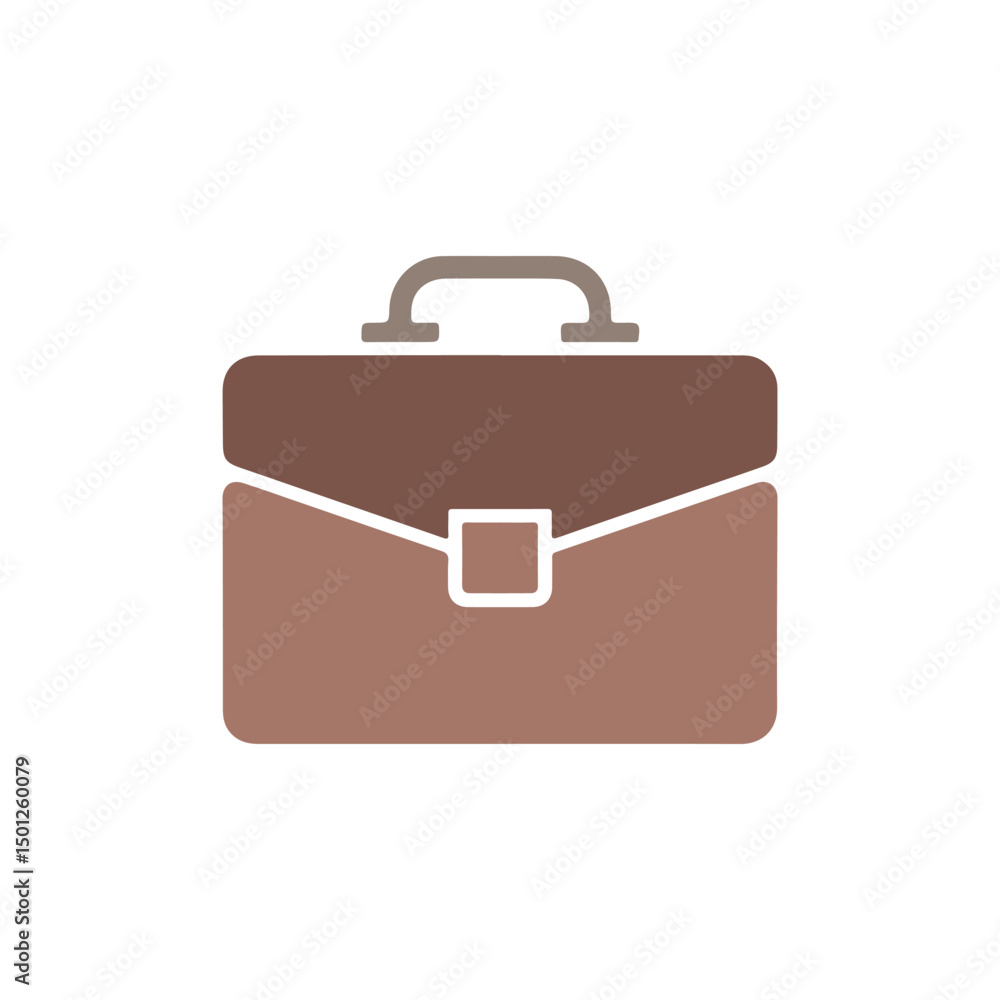 Stylish briefcase icon shows professional style and career readiness, displayed on a white background Stylish briefcase icon shows professional style and career readiness, displayed on a white background