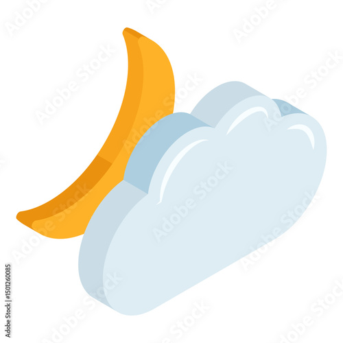 An icon design of cloudy night 