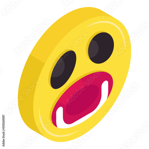 A perfect design icon of surprise emoji