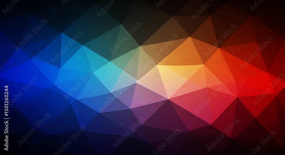 Obraz premium Abstract Polygonal Background with Warm and Cool Colors