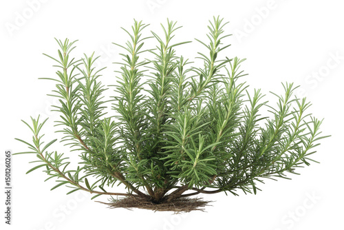 Rosemary Bush Plant on Transparent Background Isolated Herb,ai generated