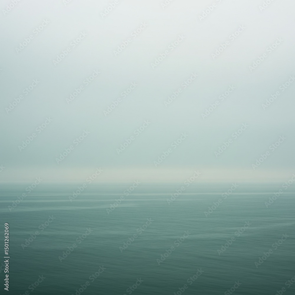 Fototapeta premium Serene Seascape Under a Misty Sky