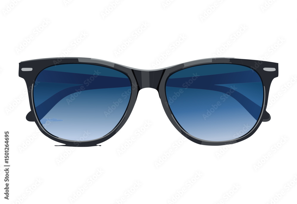 Black Sunglasses with Blue Gradient Lenses Black Sunglasses with Blue Gradient Lenses