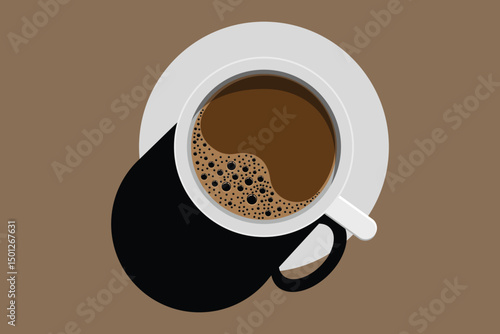 Stylish minimalistic coffee cup illustration perfect for creative projects.