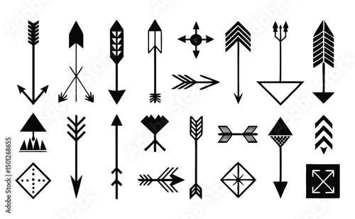 Collection of tribal arrow silhouettes