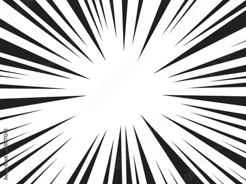 Manga comic explosion, motion or movement effect, vector background. Manga anime cartoon radial speed lines and abstract pattern for comic book burst, flash ray or explode bang action	