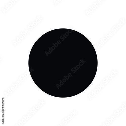 Black Circle Silhouette Isolated on White Background - Minimalist Geometric Shape Icon
