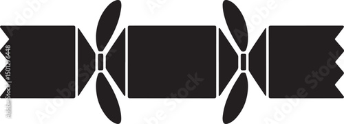 Simple Black Silhouette of a Christmas Cracker