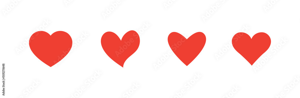 Hearts vector set on white background Hearts vector set on white background